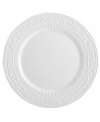 A little bit country. Made for the rigors of daily use but with an embossed design that's entirely graceful, the round American Countryside platter from Mikasa promises well-balanced dining in classic white stoneware.