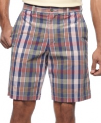 In a classic madras pattern, these Club Room shorts give your warm-weather look prepster cool.