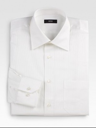 Tonal striped classic in for an easy, versatile style. Spread collar Double-button mitered cuffs Shirttail hem Machine wash Imported