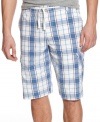 Casual style meets prepster cool. These plaid cargo shorts from American Rag are a warm-weather statement.