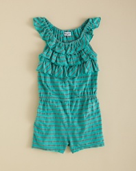 This adorable striped romper from Splendid Littles is trimmed in ruffles for an extra-girly look.