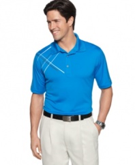 Up you game in an instant. This performance polo from Greg Norman for Tasso Elba will always score.