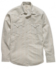 With a rugged Western vibe, this shirt from Lucky Brand Jeans is the new frontier in weekend wear.