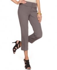 A clean, wide waistband and welt pockets give INC's petite cropped pants sleek minimalist appeal.