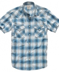 Simple style never fades. This easy plaid shirt from Lucky Brand is the solution for fresh casual style.