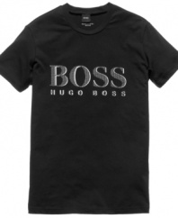 Embolden your casual look with this block lettered t-shirt from Hugo Boss.
