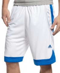 Slam dunk! These performance shorts from adidas will be the high-scorer for comfort and sporty style.
