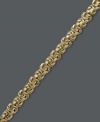 Luxurious links. This simple chain bracelet adds shimmer and shine. Crafted in 14k gold with a small Byzantine link. Approximate length: 7-1/2 inches.