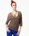 A hot layering piece, add on-trend texture to your outfit with this Bar III open-knit sweater!