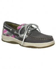 She can stay cool in these cute nubuck boat shoes from Sperry, the perfect way to kick up her preppy personality.