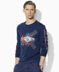 Exude timeless style and athletic appeal in Ralph Lauren's official limited edition US Open long-sleeved T-shirt, crafted from smooth combed cotton jersey in a trim, modern fit.
