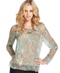 Add a pop of print to your wardrobe with this python-chiffon Kensie blouse -- perfect for a desk-to-dinner look!