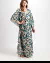 EXCLUSIVELY AT SAKS.COM Hailing from Brazil, this flowing design features an eye-catching print and a waist-defining self-tie belt.V-necklineKimono sleevesSelf-tie beltPull-on styleCottonHand washImported