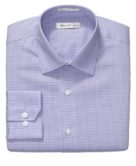 A subtle pattern in a fresh color gives this Kenneth Cole New York dress shirt a step up from basic white.