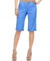 Take a break from the usual denim mini shorts and try this casual Bermuda style from DKNY Jeans. The pastel wash is right on-trend; the cuffed leg is so summery!