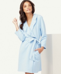 Lightweight and lovely with ruffles, this French terry cloth robe by Nautica is perfect for warmer months.