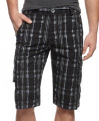 These below-the-knee plaid shorts from INC International Concepts are long on casual style.