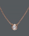 Polished to perfection. Add subtle shine to your look in Trio by Effy Collection's stunning pendant necklace. A bezel-set, round-cut diamond (1/5 ct. t.w.) shines in a 14k rose gold setting. Approximate length: 18 inches. Approximate drop: 1/4 inch.