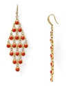 Carolee's bold jewels are in perfect step with fashion's love of statement baubles. Introduce a colorful pop into your collection with this shapely pair of coral chandelier earrings.