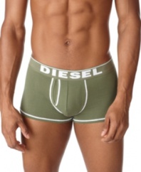 Keep your sense of style underneath it all with these bold boxer briefs from Diesel.