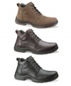 Lace up the most stylish waterproof pair of men's boots around. Upper made of tumbled leather or oiled nubuck. All seams on these Hush Puppies boots for men are sealed to prevent water penetration. Direct-attach construction creates permanent bond between upper and outsole for maximum durability and shock absorption. Five-eyelet lace-up closure. Imported.