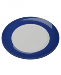 Today's simplicity is truly blue. The True Blue charger plate is made of hand-painted earthenware and features a sparing decorative floral sprig curling gently around the edge. Not shown. (Clearance)