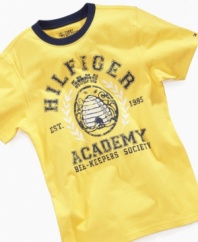 A classy style to take to school, this t-shirt from Tommy Hilfiger is a crisp look.