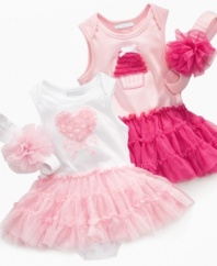 Prepare your tiny dancer for a stellar performance with one of these precious tutu dress and headband sets from First Impressions.