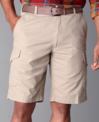 Walk this way! Comfortable flat-front shorts from Dockers will keep up with you all day long.