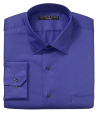 Go bold. Electrify your look with this high-impact dress shirt from Geoffrey Beene.