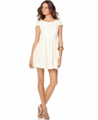 Oh-so sweet, this allover lace Kensie dress is a perfect pick for a feminine, flirty spring look!