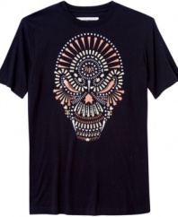 A singular statement. This graphic tee from Sean John updates your casual wardrobe in a big bold way.
