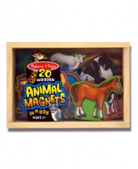 Everyone is attracted to these magnetic animals! Twenty favorite wild and domesticated animals in a compact wooden case are waiting to play.