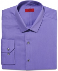 Turn on the brights in your dress wardrobe with this fitted shirt from Alfani.