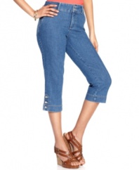 Refresh your denim wardrobe with these capris from Not Your Daughter's Jeans, featuring the same slimming technology you love in a summery wash and silhouette!