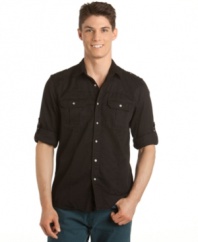 Sometimes simple is best. This button-front shirt from Calvin Klein is a basic that works with any summer look.