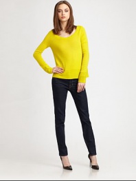Seriously soft cashmere articulated in a clean shape for everyday glamour. Ribbed scoopneckLong sleevesRibbed cuffs and hemCashmereDry cleanImportedModel shown is 5'10 (177cm) wearing US size Small.
