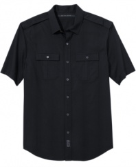 Toss the t-shirt and elevate your warm-weather wardrobe with this short-sleeved shirt from Sean John.