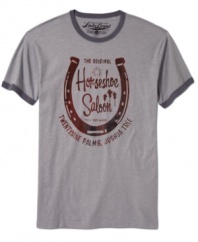 The lucky one. This t-shirt from Lucky Brand Jeans will be a ringer in your casual wardrobe.