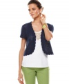 Cute crochet makes a chic shrug, just right for transitional weather! Style&co.'s cardi is perfect for packing, too!