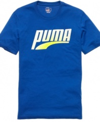 With a big, bold graphic, this Puma T shirt makes an instant statement in your stock of gym gear.