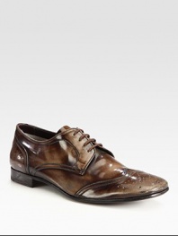 EXCLUSIVELY AT SAKS. Classic lace-up crafted in burnished Italian leather.Leather upperLeather liningLeather soleMade in Italy