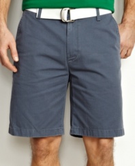 Don't sell your style short. Put on a pair of these classic twill shorts from Nautica for a complete casual look.