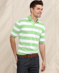 The stripes on this polo shirt from Tommy Hilfiger will ensure that your look is in line with classic summer style.