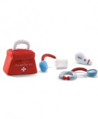 It's time for fun, stat! This play set from Gund includes everything needed for emergency entertainment. The blood pressure cuff, stethoscope and thermometer are all made out of soft material and can be stored inside the soft-sided bag.