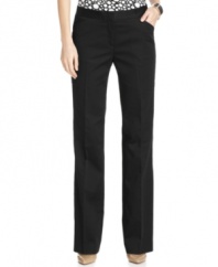 A flattering fit with a touch of stretch makes these pants polished and easy to wear. An essential piece from Calvin Klein's full collection of suit separates.