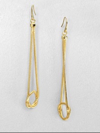 A modern style with a radiant knotted snake chain. BrassLength, about 2.75Hook backImported 