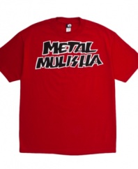 Loud and proud. This Metal Mulisha tee leverages a large graphic for a big, bold statement.