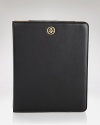 Poised and practical. Upgrade your gadget with this luxurious leather iPad case from Tory Burch.