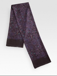 Iris printed scarf hand finished in Italian silk twill.9W x 55HSilkDry cleanMade in Italy